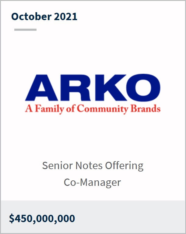 October 2021 ARKO Corp $450,000,000 senior notes offering co-manager 