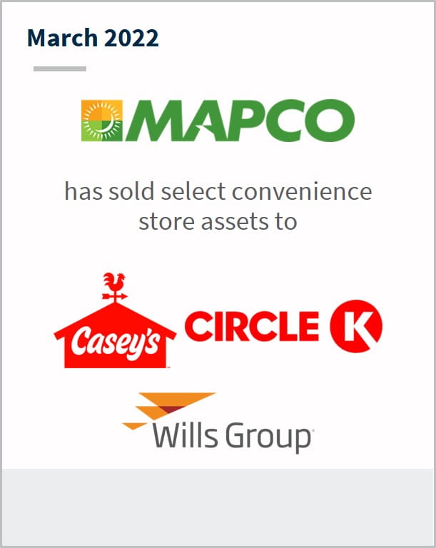 March 2022 MAPCO has sold select convenience store assets to multiple companies