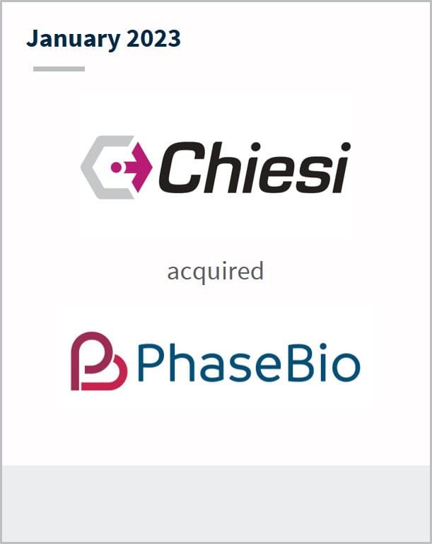 January 2023 Chiesi Has acquired PhaseBio