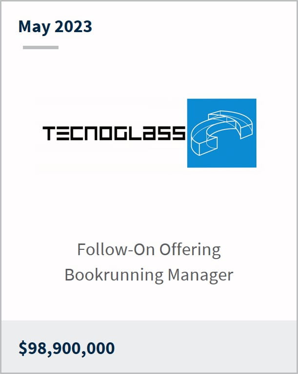 May 2023 $98,900,000 Follow-On Offering Bookrunning Manager