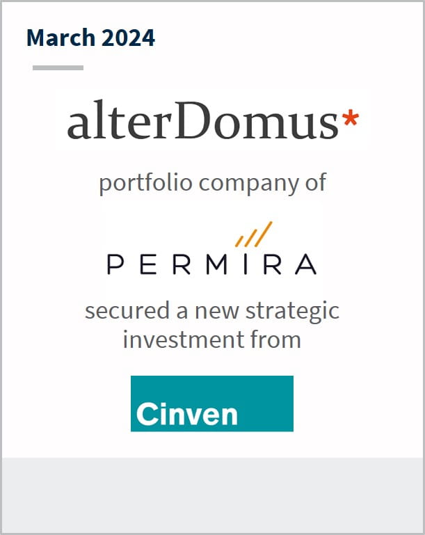 March 2024 Alter Domus A portfolio company of Permira Has secured a new strategic investment from Cinven