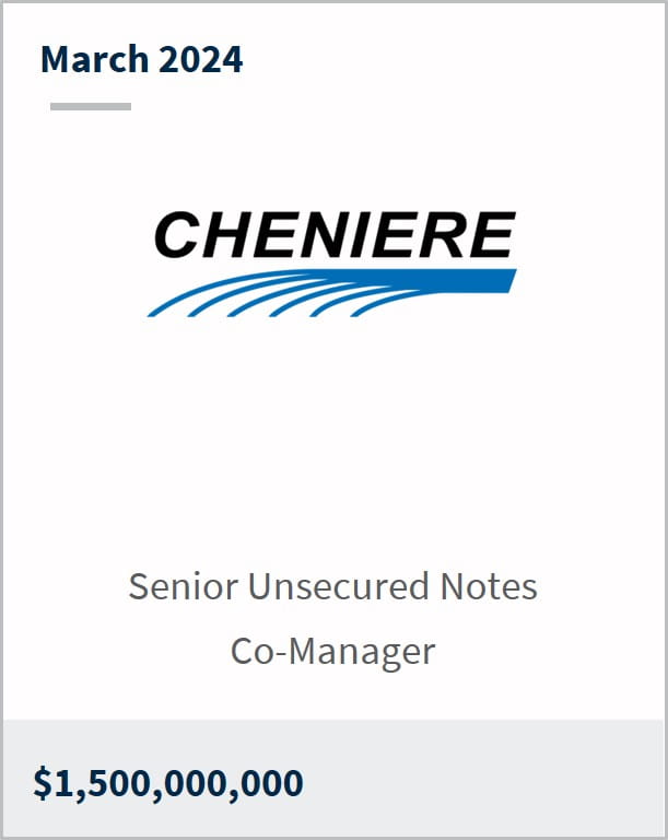 March 2024 Cheniere $1.5b Senior Unsecured Notes Co-Manager