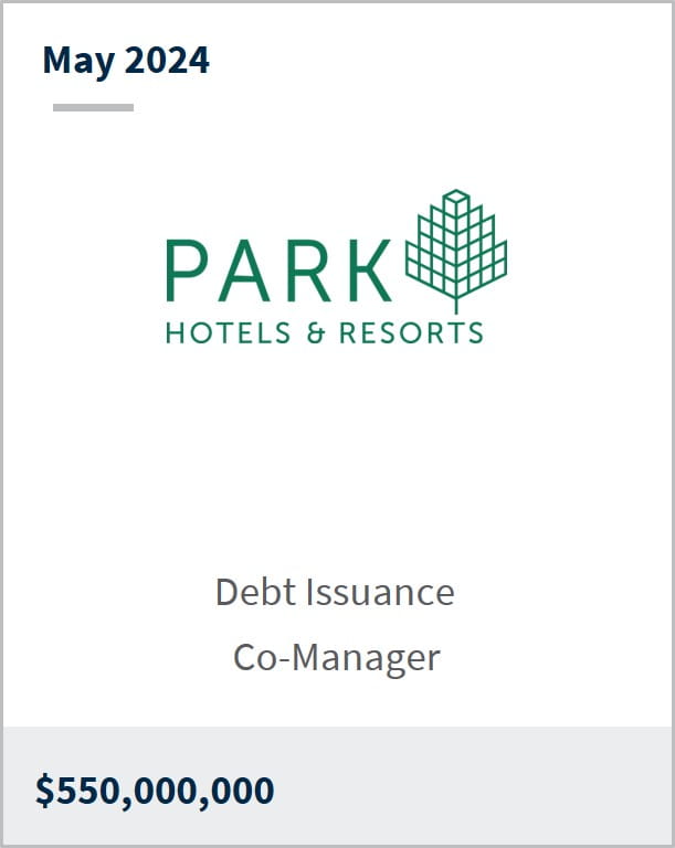 May 2024 Park Hotels & Resorts $550m Senior Notes Offering Co-Manager