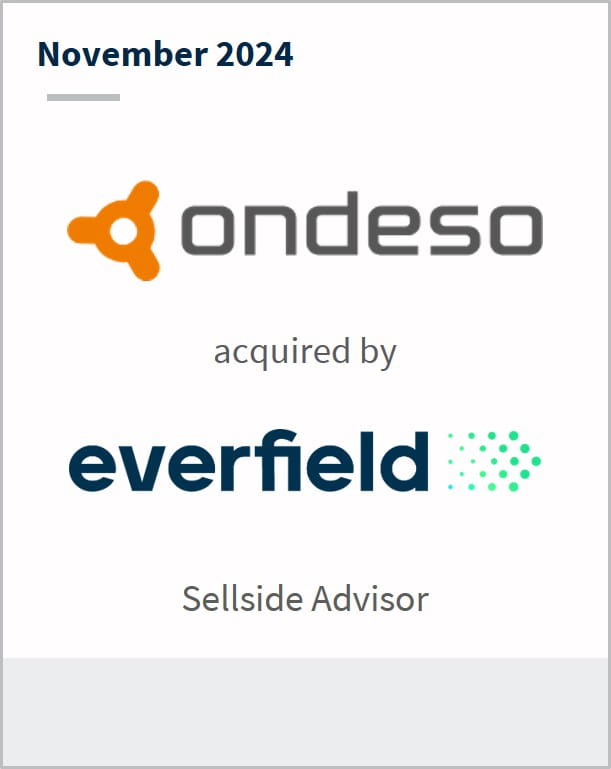 November 2024 ondeso acquired everfield Sellside Advisor
