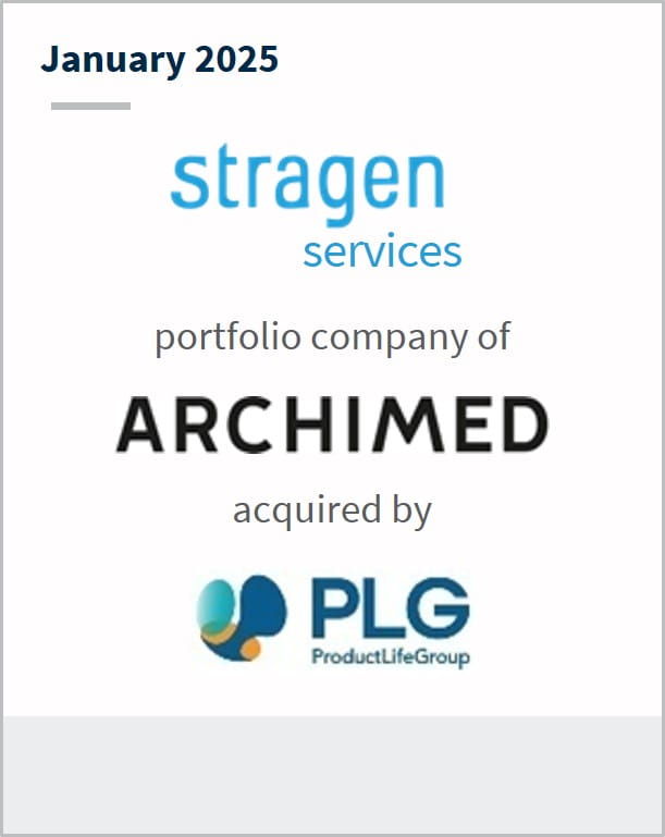 January 2025 Stragen Services portfolio company of Archimed acquired by PLG