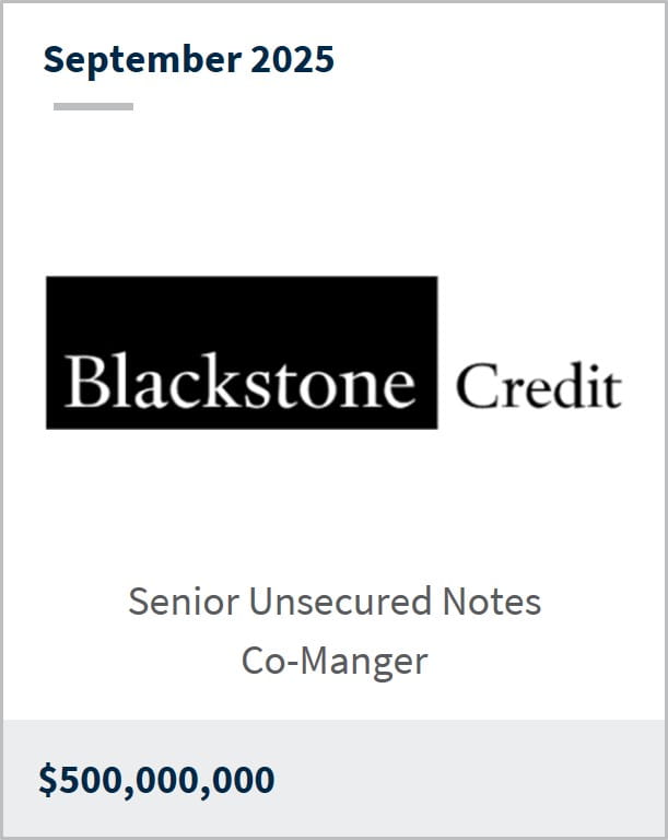 September 2025 Blackstone Credit Senior Unsecured Notes Co-Manager $500,000,000
