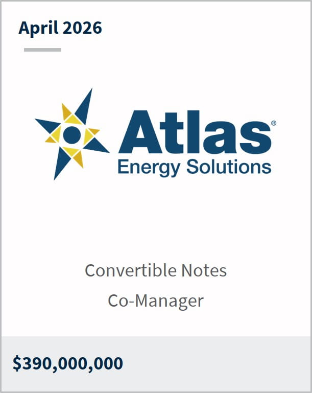 April 2026 Atlas Energy Solutions Convertible Notes Co-Manager $390,000,000