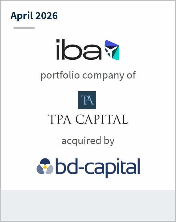 April 2026 IBA portfolio company of TPA Capital acquired by bd-capital