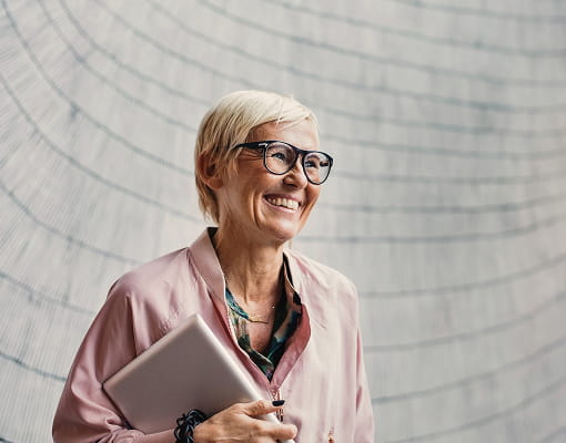 Financial associate in board room