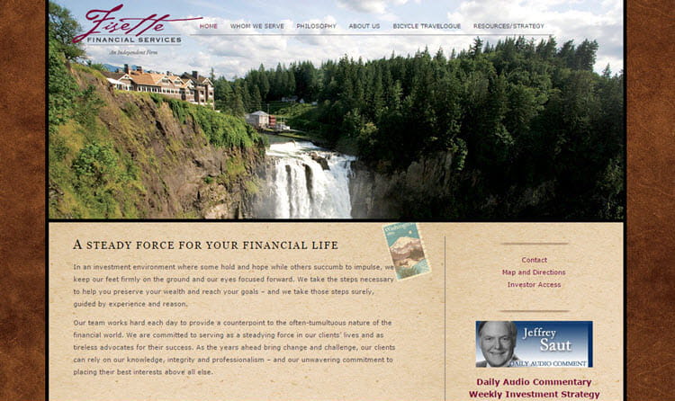 Fisette Financial Services website homepage