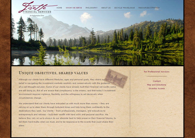 Fisette Financial Services website whom we serve page